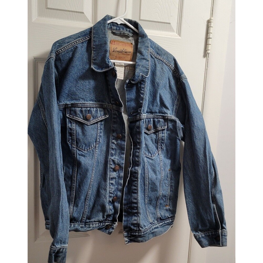 Vintage Y2K Levi Strauss Signature Trucker Blue Denim Jean Men’s L Jacket Button